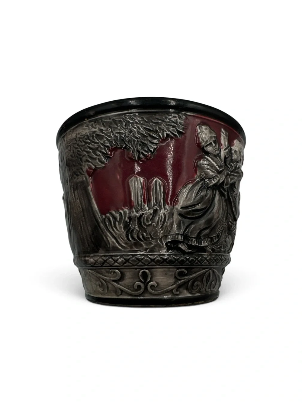 Vintage Inarco Japan E-2590 Medieval Castle Couple Ceramic Planter Vase
